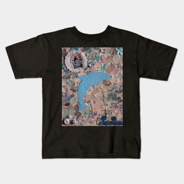 Dolphin Collage :: Sea Creatures Kids T-Shirt by Platinumfrog